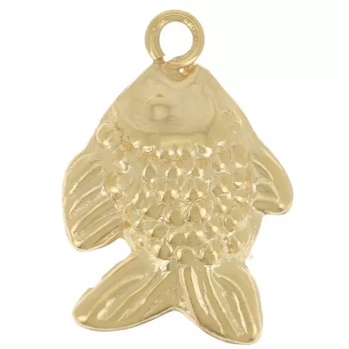 Breloque poisson 13x9 mm - Gold filled (or laminé) x1