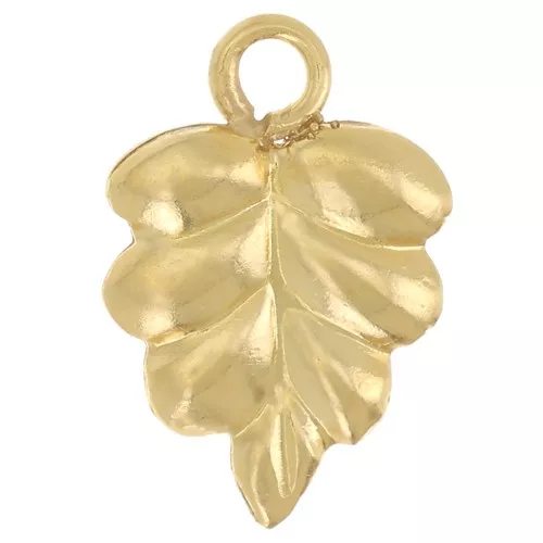 Breloque feuille 10x7 mm - Gold filled (or laminé) x1