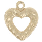Breloque coeur évidé effet corde 10x9 mm - Gold filled (or laminé) x1|raw }}