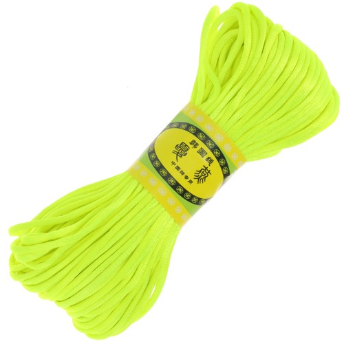 Cordon queue de rat polyester 2 mm - Jaune Fluo x20m