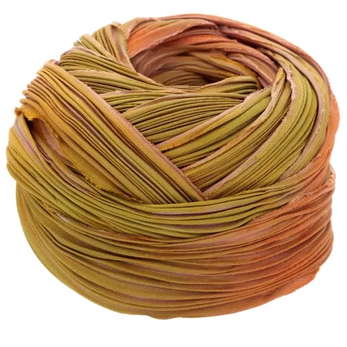 Ruban twill de soie Shibori Fall Borealis x10cm