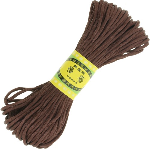 Cordon queue de rat polyester 2 mm - Marron x20m