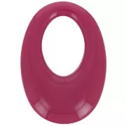 Pendentif ovale évidé en résine opaque 33x23 mm - Bordeaux x1