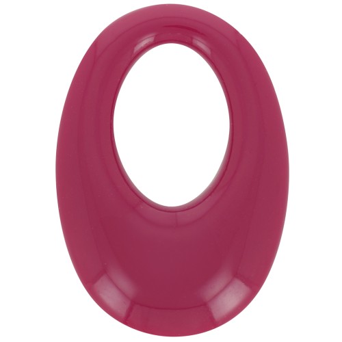 Pendentif ovale évidé en résine opaque 33x23 mm - Bordeaux x1