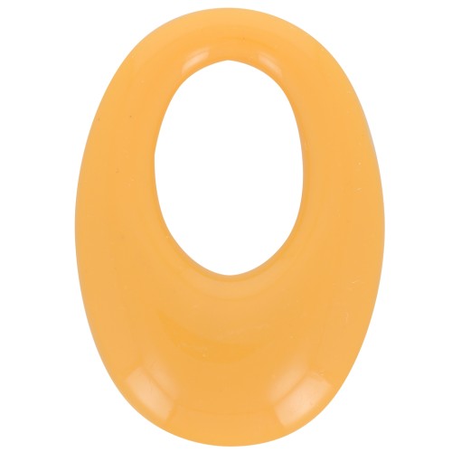 Pendentif ovale évidé en résine opaque 33x23 mm - Moutarde x1