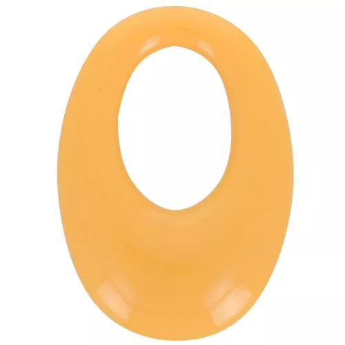 Pendentif ovale évidé en résine opaque 33x23 mm - Moutarde x1