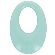 Pendentif ovale évidé en résine opaque 33x23 mm - Mint x1