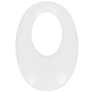 Pendentif ovale évidé en résine opaque 33x23 mm - Blanc x1