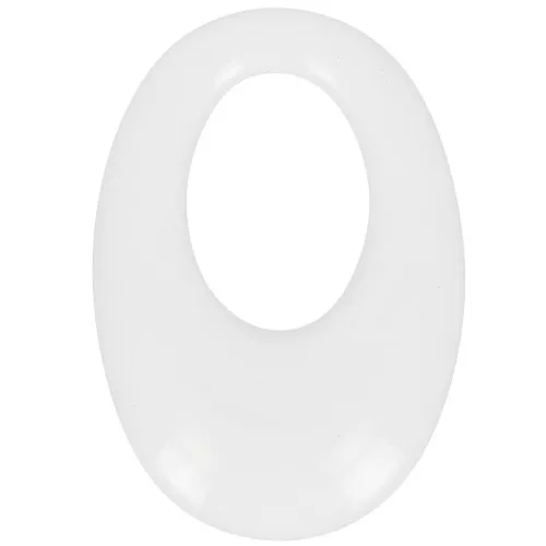Pendentif ovale évidé en résine opaque 33x23 mm - Blanc x1