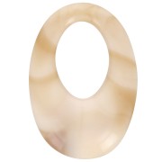 Pendentif ovale évidé en résine opaque 33x23 mm - Marbré beige - marron x1|raw }}