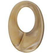 Pendentif ovale évidé en résine translucide 33x23 mm - Marbré marron clair x1