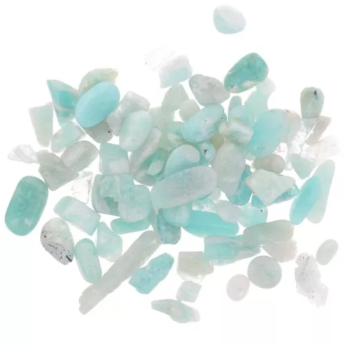 Sachet de mini pierres roulées - éclats de pierres non percées - Amazonite x20g