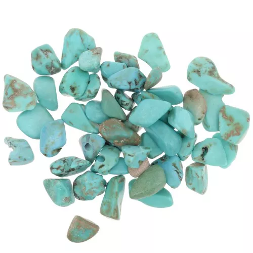 Sachet de mini pierres roulées - éclats non percées - Imitation Turquoise x20g
