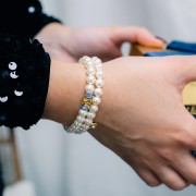 Perle cube motif fleur 5.5 mm - Acier inoxydable 316L x1