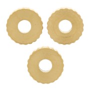 Perles rondelles striées 6 mm - Acier inoxydable 316L Doré x5