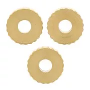 Perles rondelles striées 6 mm - Acier inoxydable 316L Doré x5