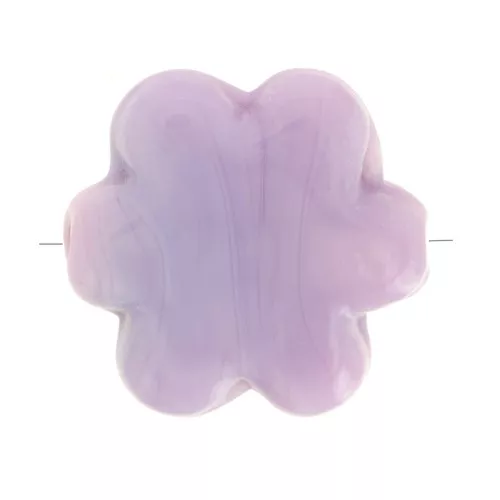 Perle fleur 17 mm en verre - Marbré Lilas x1