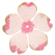 Pendentif Fleur 26 mm en acrylique avec bordure dorée - Rose clair x1|raw }}
