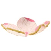 Pendentif Fleur 26 mm en acrylique avec bordure dorée - Rose clair x1