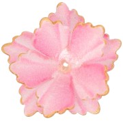 Pendentif Fleur 27 mm double pétales avec bordure dorée en Acrylique - Rose x1
