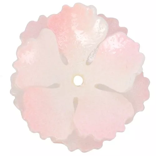 Pendentif Fleur 27 mm double pétales en Acrylique - Rose nacré x1