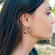 Créoles torsadées 31 mm - Acier inoxydable 304L Doré x2