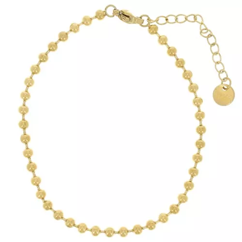 Bracelet maille boule 3 mm - Acier inoxydable 304L Doré x17cm