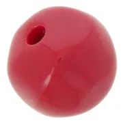 Perles rondes irregulières - Cerise - en résine 15x18 mm - Rouge foncé x4
