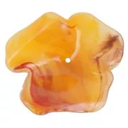 Pendentif Fleur 40 mm en résine translucide - Abricot marbré x1