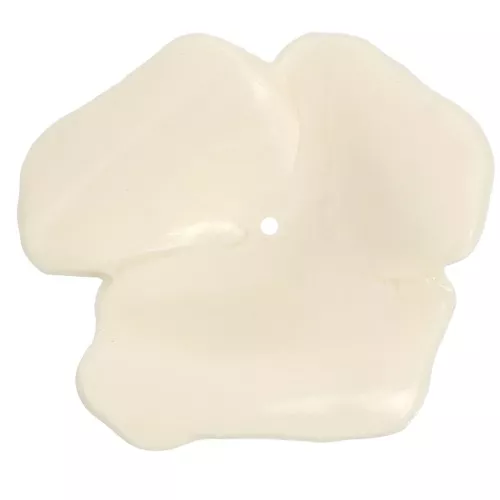 Pendentif Fleur 40 mm en résine opaque - Ecru x1