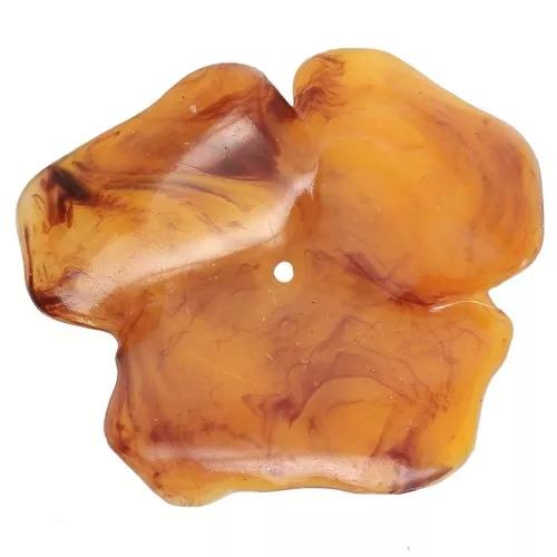 Pendentif Fleur 48 mm en résine translucide - Abricot marbré x1