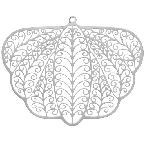 Pendentifs papillon effet filigrané 32x41 mm - Acier inoxydable 316L x2