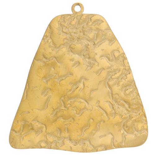 Pendentifs trapèzes irréguliers martelés 32x30 mm - Acier inoxydable 316L Doré x2