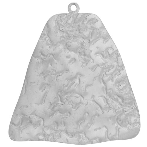 Pendentifs trapèzes irréguliers martelés 32x30 mm - Acier inoxydable 316L x2