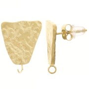 Clous d'oreilles trapèzes martelés - 17x13 mm - Acier inoxydable 316L Doré x2|raw }}