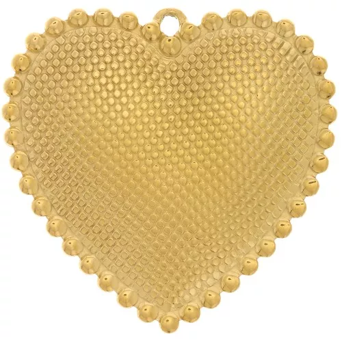 Pendentifs coeurs travaillés 31x32 mm - Acier inoxydable 304L Doré x2