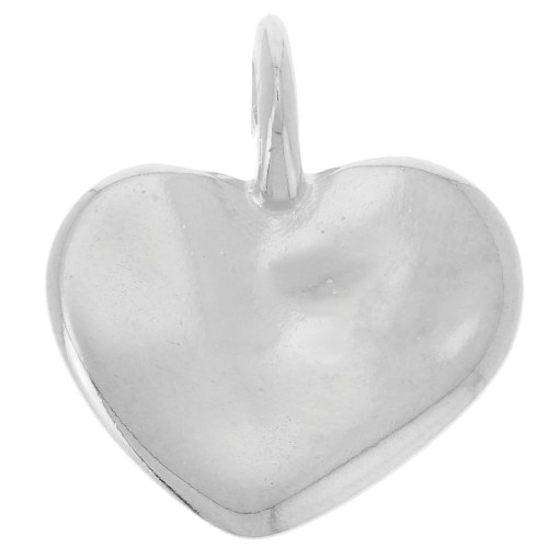 Pendentif coeur martelé 20x18 mm - Placage argent fin x1