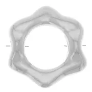 Perle fleur évidée 13 mm - Placage argent fin x1