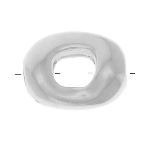 Perle rectangle évidee 8x6 mm - Placage argent fin x1