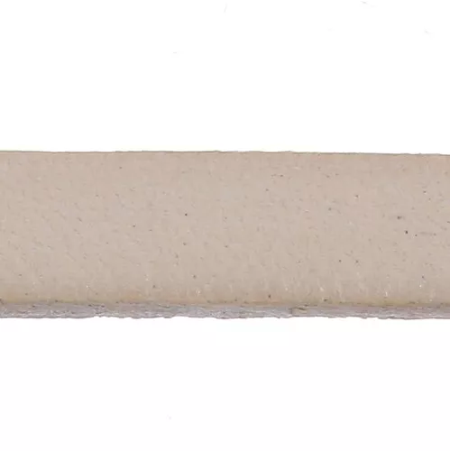 Lacet cuir 5x2 mm Blanc métallisé x30cm