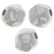 Perle ronde irrégulière 8 mm - Placage argent fin x1