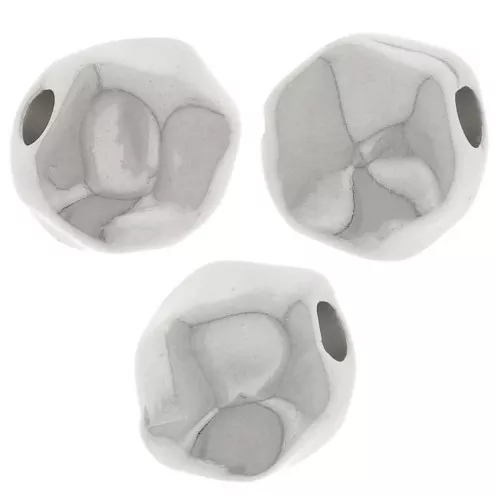 Perle ronde irrégulière 8 mm - Placage argent fin x1
