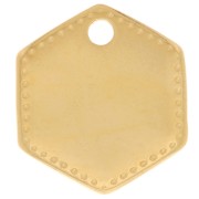 Breloque hexagonale 13x12 mm - Doré à l'or fin x1|raw }}