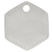 Breloque hexagonale 13x12 mm - Placage argent fin x1|raw }}