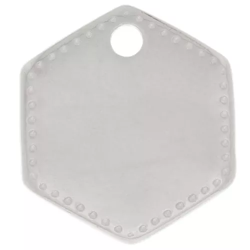 Breloque hexagonale 13x12 mm - Placage argent fin x1