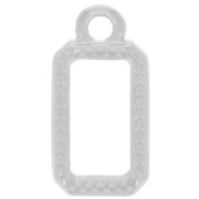 Breloque rectangle évidé 14x7 mm - Placage argent fin x1|raw }}