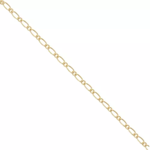 Chaîne maille figaro alternée (1x1) 3,5 mm doré à l'or fin x1m
