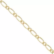 Chaîne maille figaro alternée (1x1) 3,5 mm doré à l'or fin x1m