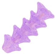 Perles fleurs cloches en verre 4x7 mm - Crystal Violet x20|raw }}