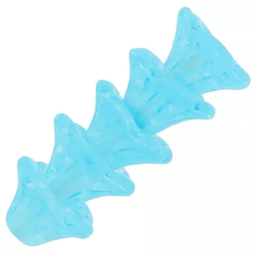 Perles fleurs cloches en verre 4x7 mm - Crystal Bleu Turquoise x20